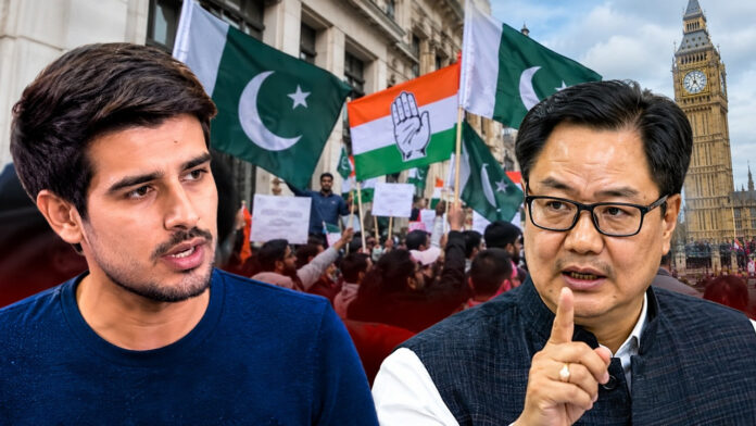 Kiren Rijiju Slams Dhruv Rathee Over London Protest, Shares Video Alleging Pakistani Flags