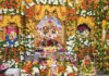 Maa Katyayani Adorned in Kanjeevaram Saree, Gives Darshan at Flower-Décor Shrine