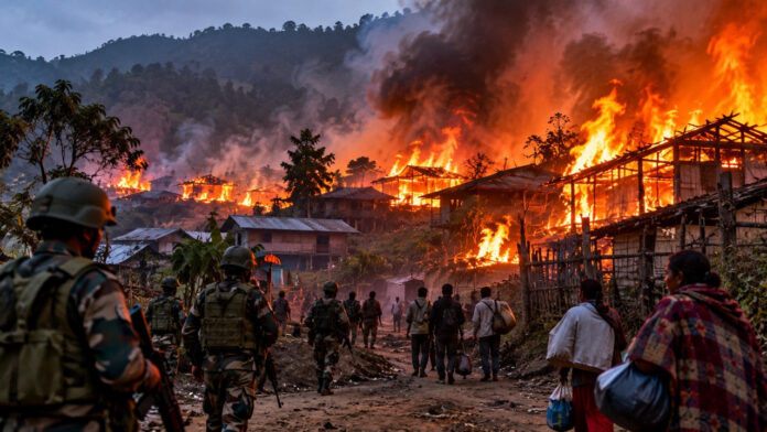 Manipur Violence Flares Up Again: 15 Houses Torched in Kamjong, One Killed in Gunfire