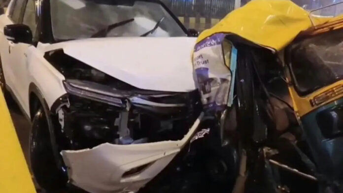 Out-of-control SUV rams into four auto-rickshaws; four people injured