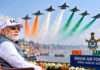 PM Modi Witnesses IAF’s Aerial Power Over Ganga as Sukhoi, Rafale and Tejas Dazzle Varanasi
