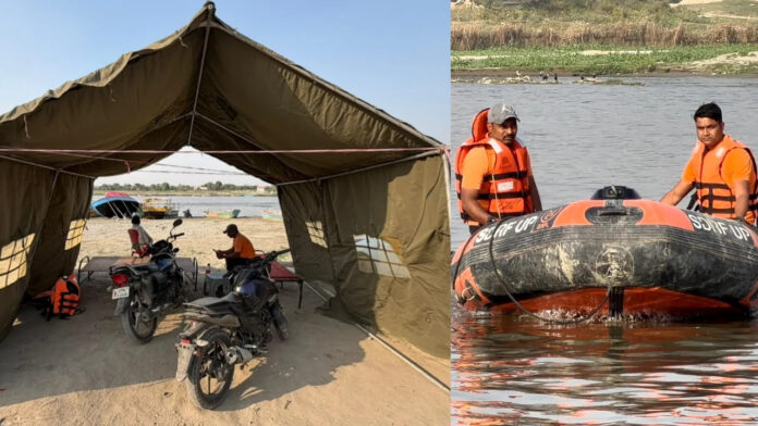 SDRF Deploys 32 Rescuers at Keshi Ghat to Monitor Yamuna During Kartik Month